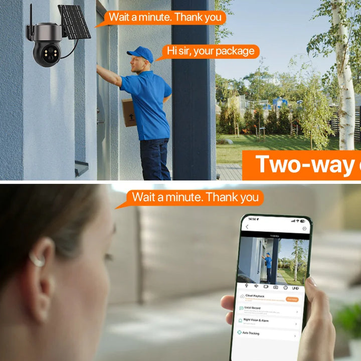 4MP Solar-Powered Wi-Fi Security Camera with PIR Motion Detection & Night Vision