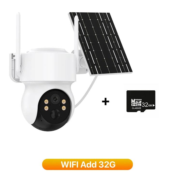 4MP Solar-Powered Wi-Fi Security Camera with PIR Motion Detection & Night Vision