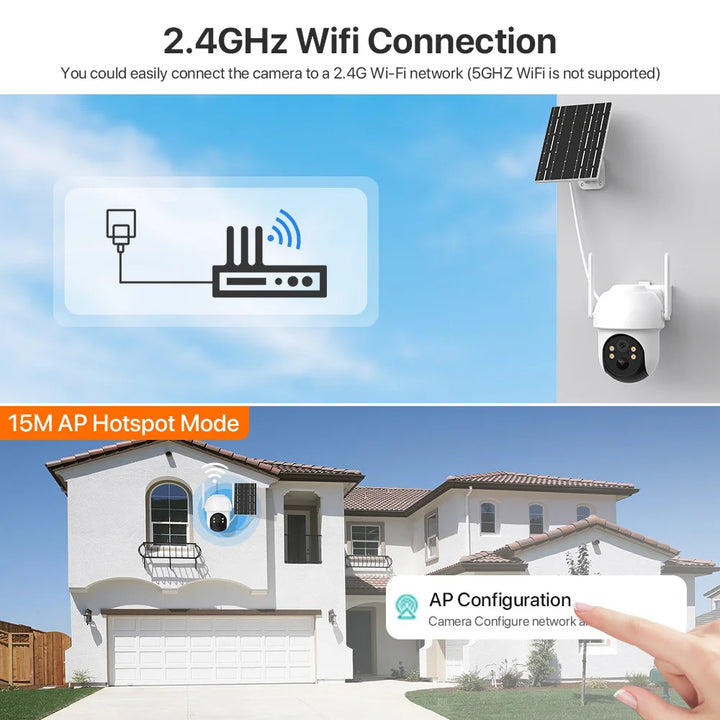 4MP Solar-Powered Wi-Fi Security Camera with PIR Motion Detection & Night Vision